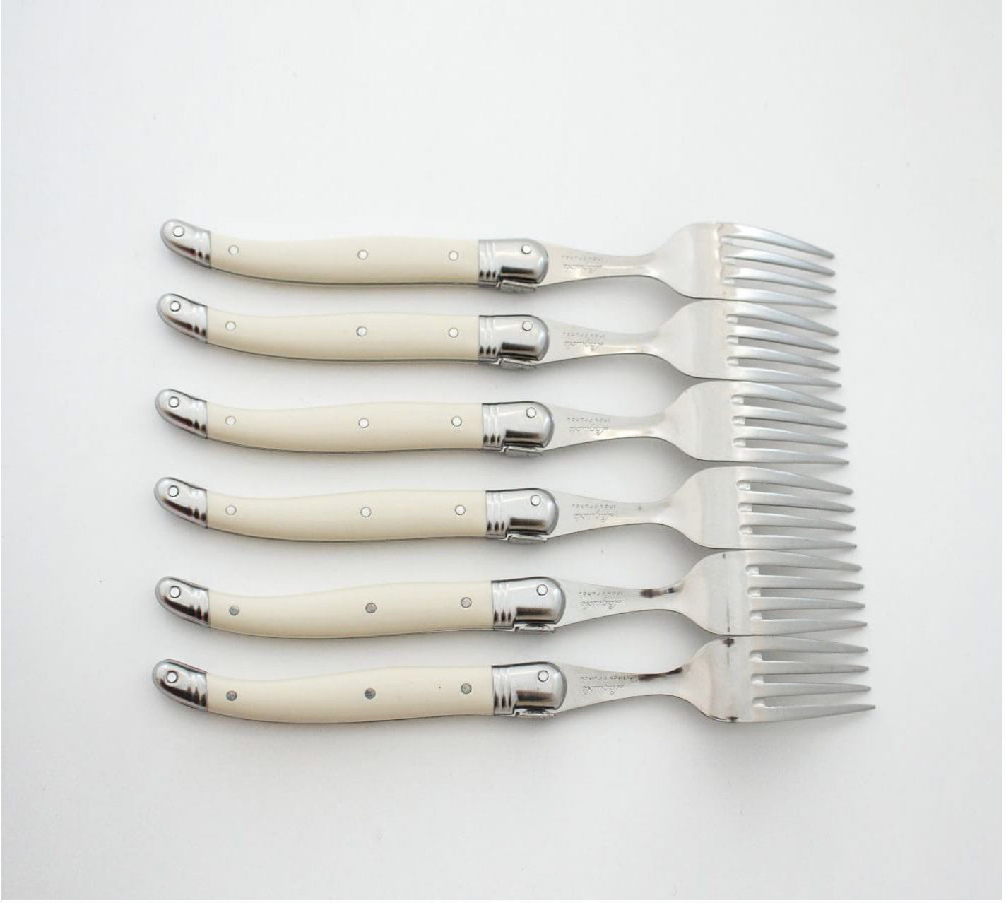 LAGUIOLE IVORY FLATWARE IN WOODEN BOX WITH ACRYLIC LID (SET OF 24)