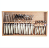 LAGUIOLE IVORY FLATWARE IN WOODEN BOX WITH ACRYLIC LID (SET OF 24)